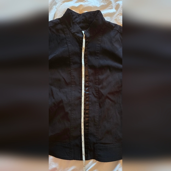 NWOT; MEXX Vintage Bomber Jacket; Black; Size 8; Great Zipper Detail; Snap Cuffs - Picture 5 of 16